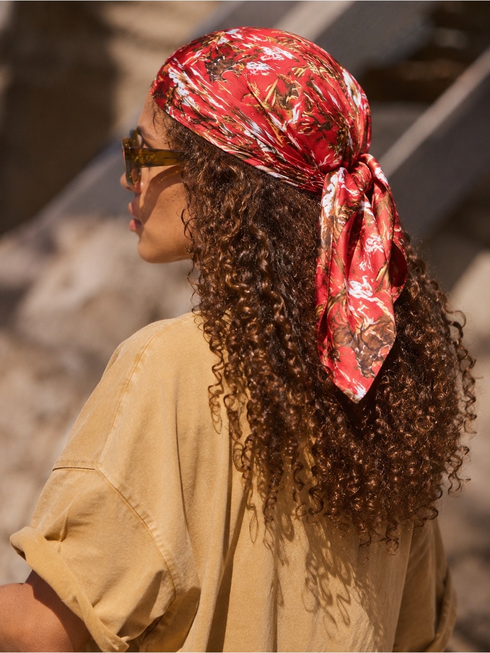 Red Silk Western Cowboy “Wild Rag” Scarf - Women Accessories